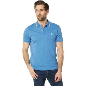 U.S. Polo Assn. Slim Fit Tipped Interlock Knit Polo Rouge Red SM