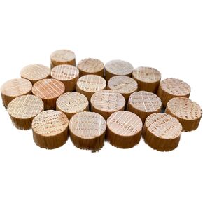 Oak Wood Plugs 3/8 inch, Screw Hole Plugs, Flat Head Wood Plugs (20)
