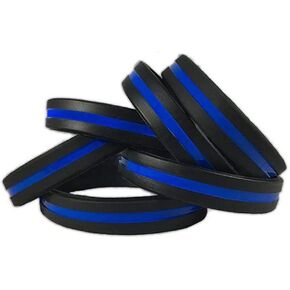 Thin Blue Line Wristband, Support Law Enforcement