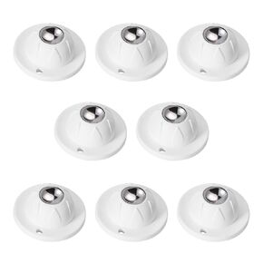 ZYAMY 8PCS Mini Swivel Wheel Universal Wheel No Punching Pulley Stainless Steel Adhesive Universal Electrical Wheel Self Adhesive Load Bearing Casters for Trash Can Storage Box Pulley White