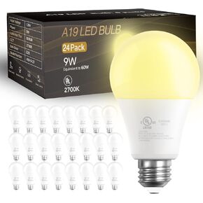 DAYBETTER 12 Pack A19 LED Light Bulbs, 60 Watt Equivalent LED Bulbs, Long Lifespan High Brightness 800LM Daylight White 5000K, E26 Standard Base Light Bulbs for Home Bedroom Office, Non-Dimmable