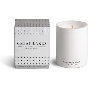 Vancouver Candle Co. Great Lakes Great White North Candle – Non-toxic Soy Wax Aromatherapy Candle – Handmade with Natural Essential Oil – Strong Scented, Long Lasting 10 ounce Jar Candle with Gift Box
