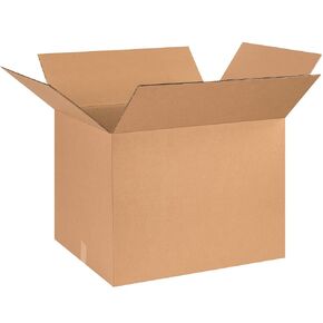 Aviditi Corrugated Cardboard Heavy Duty Double Wall Storage Boxes, 26" L x 20" W x 20" H, Brown/Kraft, Pack of 10, Foldable, Ships and Stores Flat