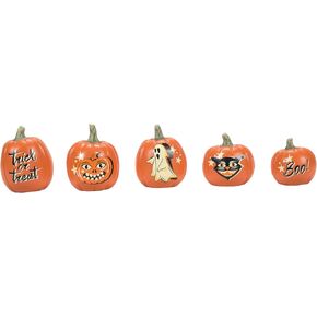 Department 56 Village Collection Accessories Halloween Vintage Painted Pumpkins Figurine Set, 1.3 Inch, Multicolor