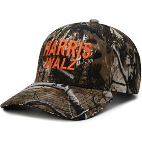 Harris Walz 2024 Embroidered Camo Hat Kamala Harris and Tim Walz Mesh Snap Back Cap Adjustable Dad Hat