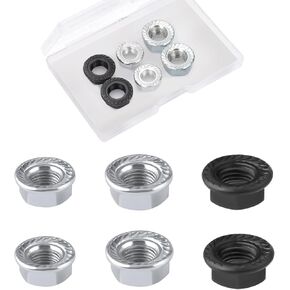 6pcs Bike Wheel Axle Nut, M8 M9.5 M10 Bicycle Hub Flanged Axle Nut Bicycle Axle Nut Bike Parts for Mountain Road Commute Bike Front & Rear Wheel Axle (3 Sizes)