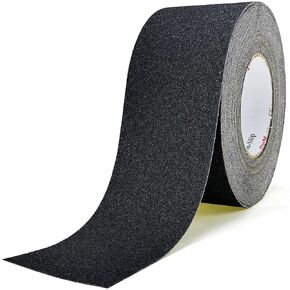 S&X Anti Slip Tape 12 Inch x 33 FT Roll, Black, Grit 60 Heavy Duty Non-Slip Skid Grip Tape for Outdoor Stair Treads, Wooden Steps & Exterior Grips – Waterproof, Long-Lasting Tread Strips