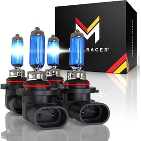 H11 9005 Halogen Headlight Bulbs: High Performance High & Low Beam Combo, 5000K Super Bright White Light, 55 Watt, H11 HB3 Halogen Head Lamp Replacement for Automotive Car (Contain 4 Bulbs)