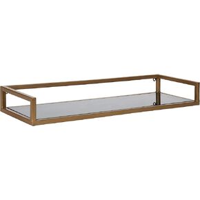 Kate and Laurel Blex Glam 2-Tier Metal and Glass Wall Shelf, 18 x 8 x 15, Gold, Chic Floating Shelf for Wall Display and Storage