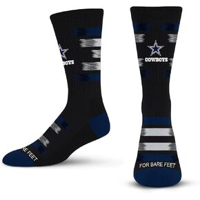 FBF - NFL Fade To Black Adult Unisex Crew Socks Game Day Apparel - Dallas Cowboys