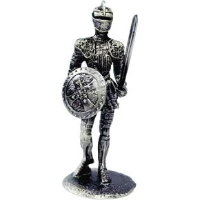 Metal Knight Statues,Armored Knight,Charging Armored Knight on The Horse,Metal Statues of Medieval Armored Knights,Collections,Gifts, 4 Inch Figurine(Storm Knight)