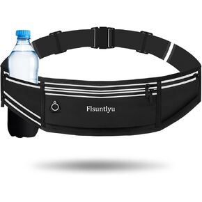 Running Belt Waist Pack - Small Fanny Pack for Women & Men with Phone Carrier for Running, Perfect for Carrying Essentials During Cycling, Hiking & Fitness Activities (Black)