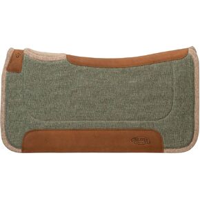 Weaver Leather Contoured Jute Wool Blend Felt Saddle Pad, 30"x30", Emerald/Tan