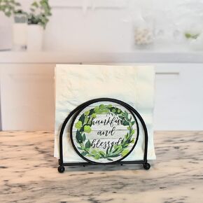 Boston Warehouse Blessed and Thankful Wire Metal Napkin Holder (53833)