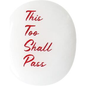 Selenite Crystal Worry Stones - Small Crystals for Big Stress Relief - The Ultimate Cheer Up & Encouragement Gift for Natural Reiki Healing - Real Motivational Strength Rocks - This Too Shall Pass