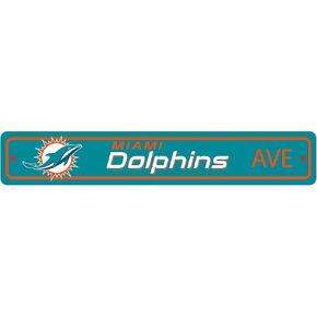 FANMATS NFL - Miami Dolphins Team Color Street Sign Décor 4in. X 24in. Lightweight