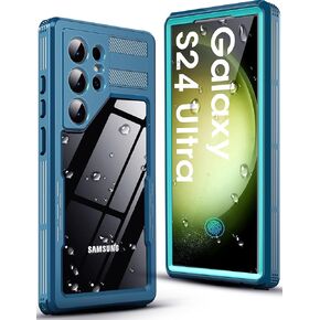 حافظة مقاومة للماء لهاتف Samsung Galaxy S23 FE 5G مع واقي شاشة مدمج، غطاء حماية متين لكامل الجسم تحت الماء والغبار والصدمات ومقاوم للسقوط لهاتف Samsung Galaxy S23 FE 5G 6.4 بوصة (أسود/شفاف)
