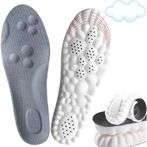 Cloudsole Insoles - 4D Cloud Insoles for Men, Orthopedic Insoles for Women & Men - Plantar Fasciitis Insoles, 4D Sports Shoes Insoles, Anti Fatigue, Shock Absorption, Foot Pain Relief (Gray, 8-11)