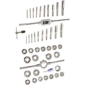 Drill America 45 Piece Carbon Steel Tap and Die Set (1/4" - 1", NC and NF), DWT Series