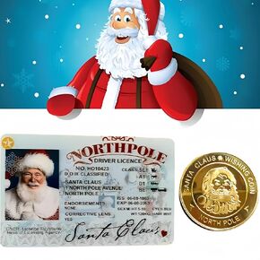 Funny Kids Christmas Gifts - Santa'S Lost Sleigh License And Wishing Gold Coins, Toddler, Boys, Girls Christmas Gifts For 4-12 Year Old 2024