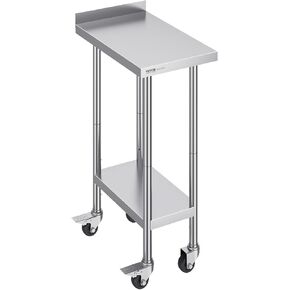 VEVOR 24 x 48 x 36 Inch Stainless Steel Work Table, Commercial Food Prep Worktable Heavy Duty Prep Worktable, Metal Work Table with Adjustable Height for Restaurant, Home and Hotel