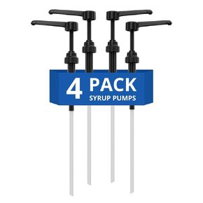 Coffee Syrup Pump Compatible with Torani 24 oz - 25 onces/Monin 1Liter Bottle/Davinci 750ml Bottles - Multipurpose Soap Oil Dispenser Pumps Set of 4