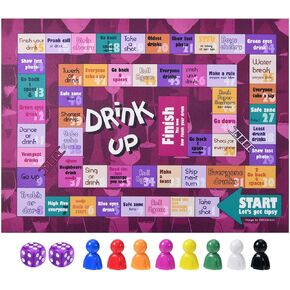 Tipsy Drinking Games,Leather Mat Land Drinking Board Game for Adults,Interactive Girls Night Drinking Games,Bachelorette Party Games,Age 21+,2-8 Players
