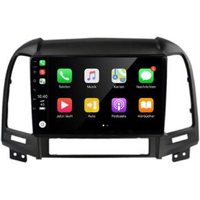 Android 13 Car Stereo for Hyundai Santa Fe Radio 2006-2012 Wireless Apple CarPlay Android Auto GPS Navigation 9" HD Touchscreen Bluetooth Car Radio FM/WiFi/Mirror Link+Backup Camera
