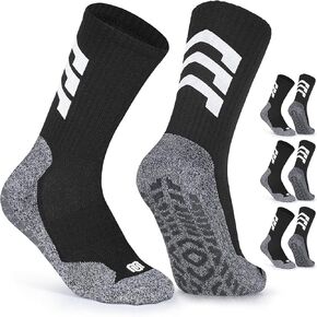 Closemate Grip Soccer Socks for Men Cushion Anti Slip Athletic Grip Socks for Soccer Football Basketball Yoga 3 Pairs