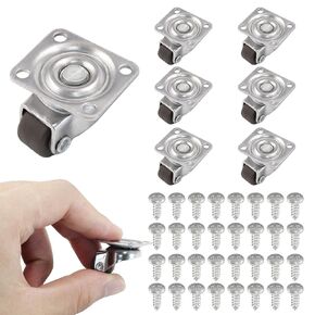 Murtenze 8PCS Mini Swivel Caster Wheels 1/2 inch Small Caster Wheels, Low Profile Self Adhesive Caster Wheels Steel Top Plate for Small Appliances, Furniture, Toy Cart Storage Boxes & Bins