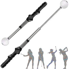 Retractable Golf Swing Trainer - Right-Handed Grip & Swing Aid for Warm-Up, Indoor Practice, Strength & Tempo Training - Ideal Golf Accessories for Chipping and Hitting