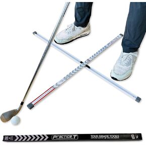 EyeLine Golf Training Aid Practice T - Swing Training Aid - Helps Align Feet, Shoulders, and HIPS to Ball - White - One Size