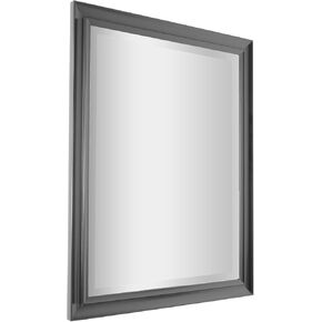 Head West Black Framed Rectangle Decorative Beveled Edge Wall Mirror, Vanity Mirror, Bathroom Mirrors, Living Room Mirrors - 26" x 32"