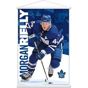 Trends International NHL Toronto Maple Leafs - Morgan Rielly 18 Wall Poster, 22.375" x 34", Premium Print and White Hanger Bundle