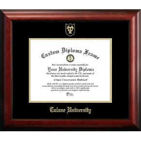 Campus Images LA995GED Tulane University Embossed Diploma Frame, 14" x 17", Gold