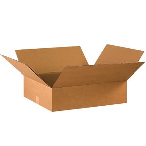 BOX USA 22x18x6 Flat Corrugated Boxes, Flat, 22L x 18W x 6H, Pack of 20 | Shipping, Packaging, Moving, Storage Box for Home or Business, Strong Wholesale Bulk Boxes