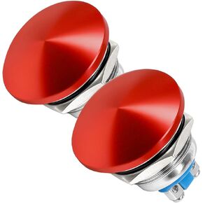 Taiss 2 قطعة 19 مللي متر رأس الفطر لحظة مفتاح بـزر دفع SPST 1NO IP65 مقاوم للماء معدن دفع زر بدء التبديل على إيقاف 5A تيار مستمر 12 فولت 24 فولت 36 فولت التيار المتناوب 110 فولت 250 فولت in Kuwait