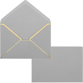YOKIVE 100Pcs A7 Envelopes, Self Adhesive V Flap Mailing Envelopes with Gold Border, Quick Self Seal, Great for Cards Postcard (Sage Green, 5 x 7-Inch)