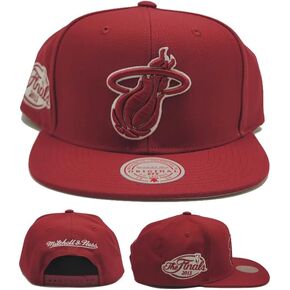 Mitchell & Ness Miami Heat New Back to Basics NBA Finals 2013 Red White Snapback Hat Cap
