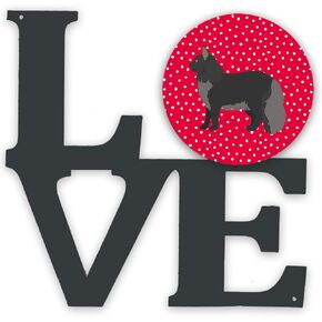 Caroline's Treasures CK5643WALV Maine Coon #2 Cat Love Metal Wall Artwork Love, Red Indoor Outdoor Art Decor Patio, Bathroom, Kitchen Colorful Aluminum and Black Steel Sculpture