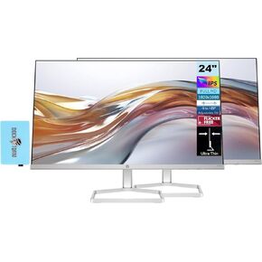 شاشة HP Series 5 524sh 94C19AA#ABA (تستبدل M24h) مع Docztorm Dock، شاشة 24 بوصة FHD IPS (1920x1080)، 1x HDMI، 1x VGA، خالية من الوميض، مثالية للمنزل والأعمال، أسود/فضي (أحدث طراز 2024)