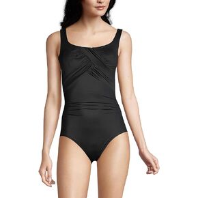 Lands' End Women's SlenderSuit Carmela Tummy Control Scoop Neck One Piece Swimsuit