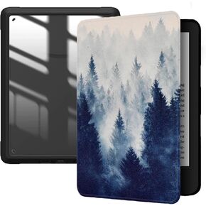 Case for 6.8" Kindle Paperwhite (11th Generation-2021/2023/2024) and Signature Edition, Slim PU Shell and TPU Shockproof Frame PC Clear Back Cover with Auto-Wake/Sleep,Black