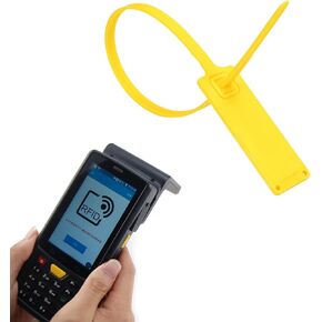 High Security UHF RFID Plastic Seal Tags Pull Tight Numbered Plastic Security Seals RFID Anti Tamper Truck Seal Trail Shipping Self-Locking Tags for Warehouse and Logistics 100 PCS