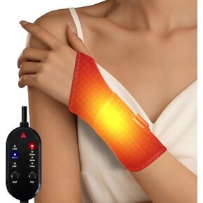 Wrist Heating Pad, Heated Wrist Brace, Heated Wrist Wrap, with 3 Heat Settings, Heated Hand Wrap for Arthritis, Carpal Tunnel Relief