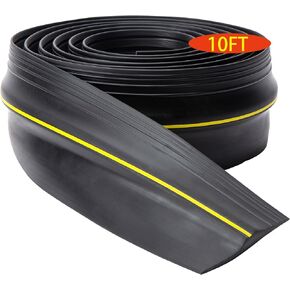 Weatherproof Garage Door Bottom Threshold Seal Strip, Universal Garage Threshold Seal Strip, DIY Weather Stripping Replacement, Not Include Sealant/Adhesive(Black, 16.5FT)