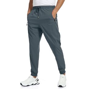Rapoo Joggers Athletic Pants Mens Sweatpants with Pockets Workout Elastic Waist Pants for Men Quick Dry Water Resistant Travel Jogging Polyester Pants Men Coolgrey L/30