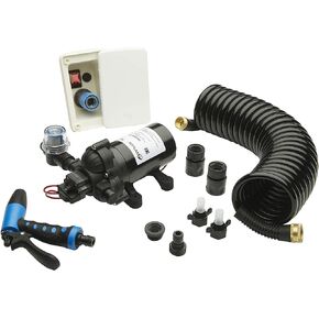 Whale WD3517E High-Pressure Wash Down Elite Pump Kit, 3.5 Gal./Min., 60 PSI, 12V Pump, Deck Fitting, 25-Ft. Hose and Trigger