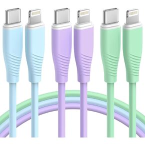 Bkayp 3 Pack 6 FT USB C to Lightning Cable MFi Certified iPhone Charger Fast Charging Type C to Lightning Cable Fast Charging Cord Compatible with iPhone 14 13 12 11 X 8 Pro Max Plus and More (Nylon)