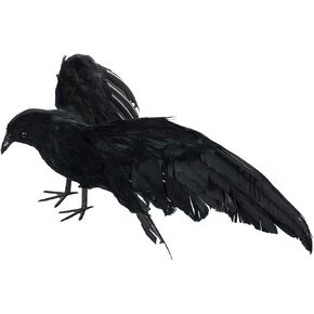 الهالوين الاصطناعي الغراب الأسود الطيور الغراب الدعامة الديكور مخيف للحزب الحدث عطلة عيد الميلاد الحرف الإبداعية ديكور المنزل DIY ديكور عطلة (أسود، 12 بوصة) in Kuwait